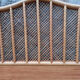 Headboard wood and rattan, braces, vintage, 60s