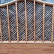 Headboard wood and rattan, braces, vintage, 60s