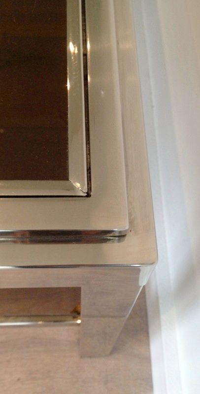 Rectangular chrome coffee table