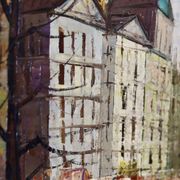 Oil painting on Swedish canvas "City and Canal" by Valentine