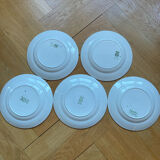 Flat plates Aude Sarreguemines with a rose flower design.