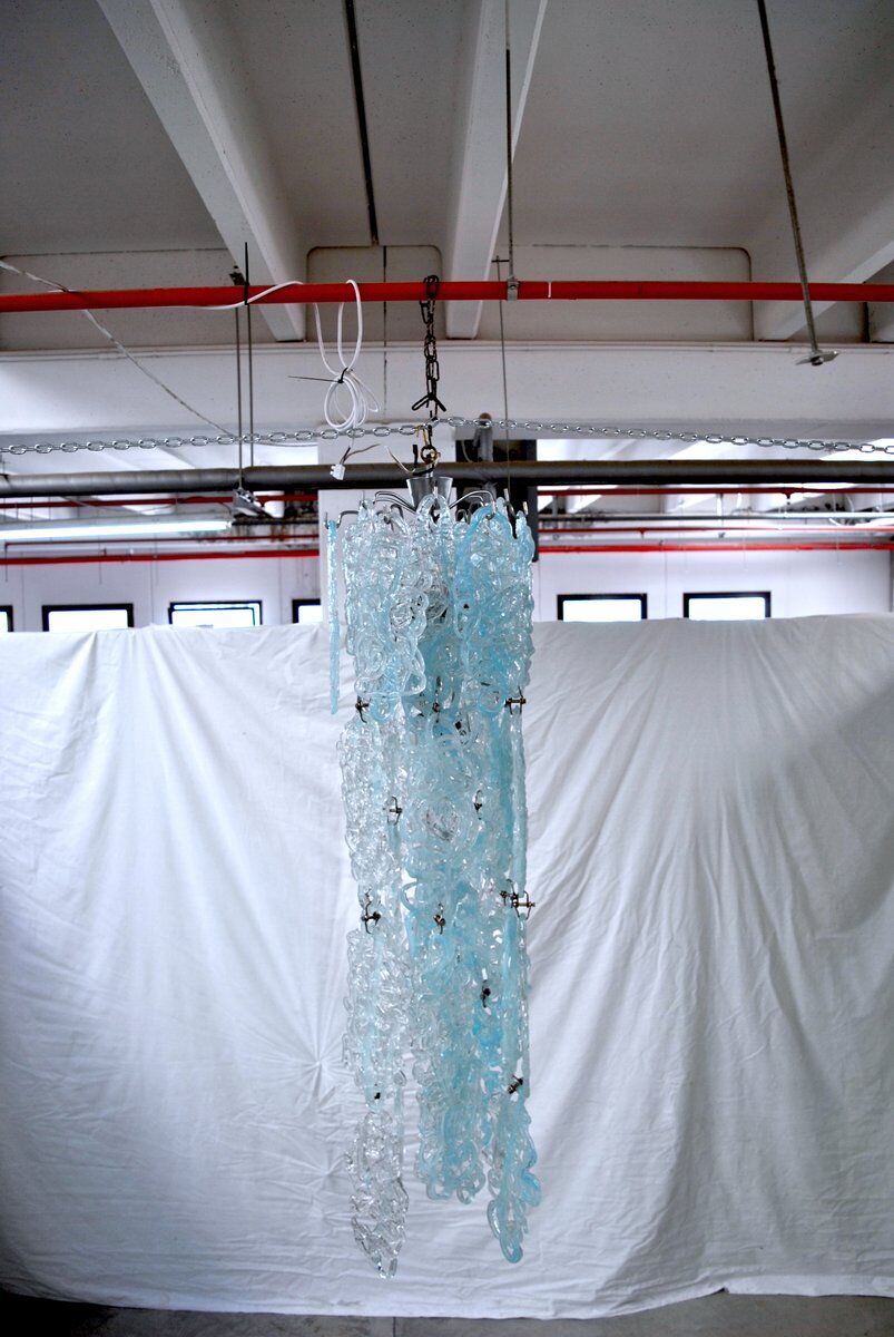 Mid-Century Spider Pendant Lamp in Vistosi Crystal, 1950s