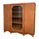 Art deco glass china cabinet in burr walnut 1930