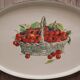 Plat de service ovale rétro décor panier de cerises