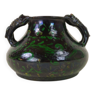 Spanish pottery vase with two handles