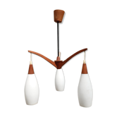 Suspension scandinave teck et opaline 1960