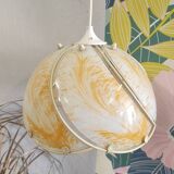 Glass light fixture, yellow and white