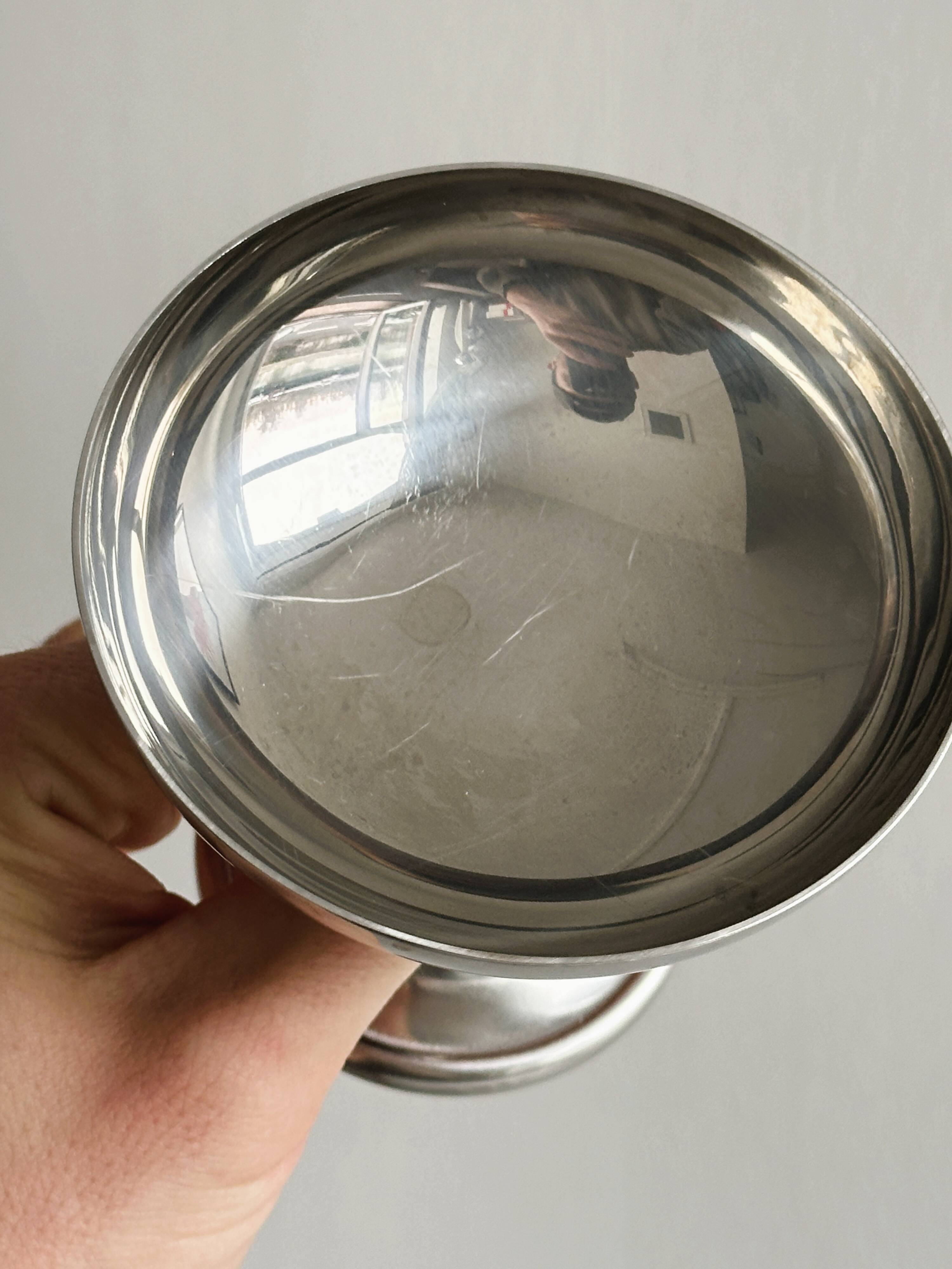 8 large stainless steel footed bowls Letang Remy