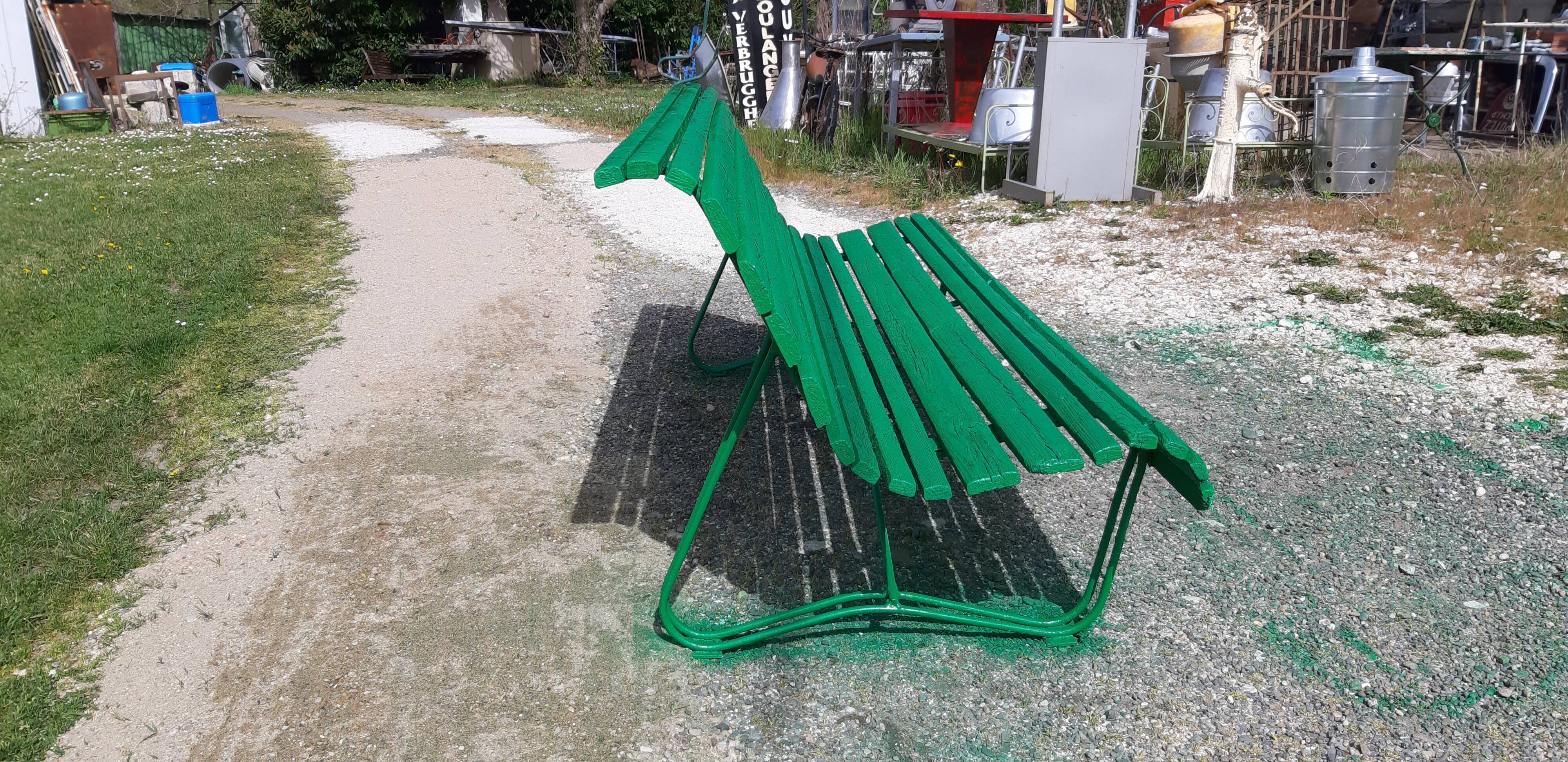 Iron and wood bench year 60s