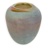 Vase vintage en verre d'art soufflé à la bouche irisé arc-en-ciel doré