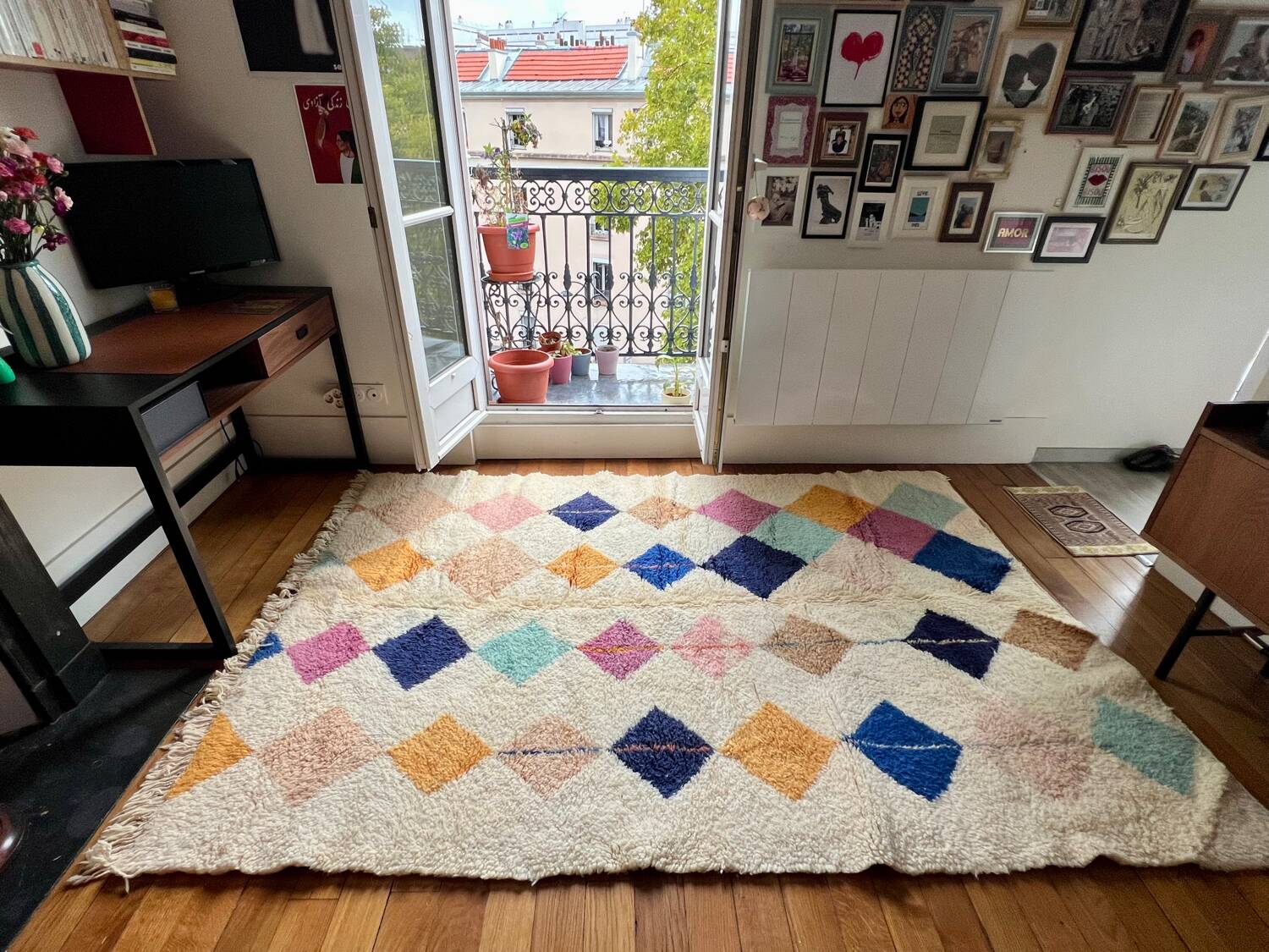 Berber handmade rug Beni Ouarain 100% wool