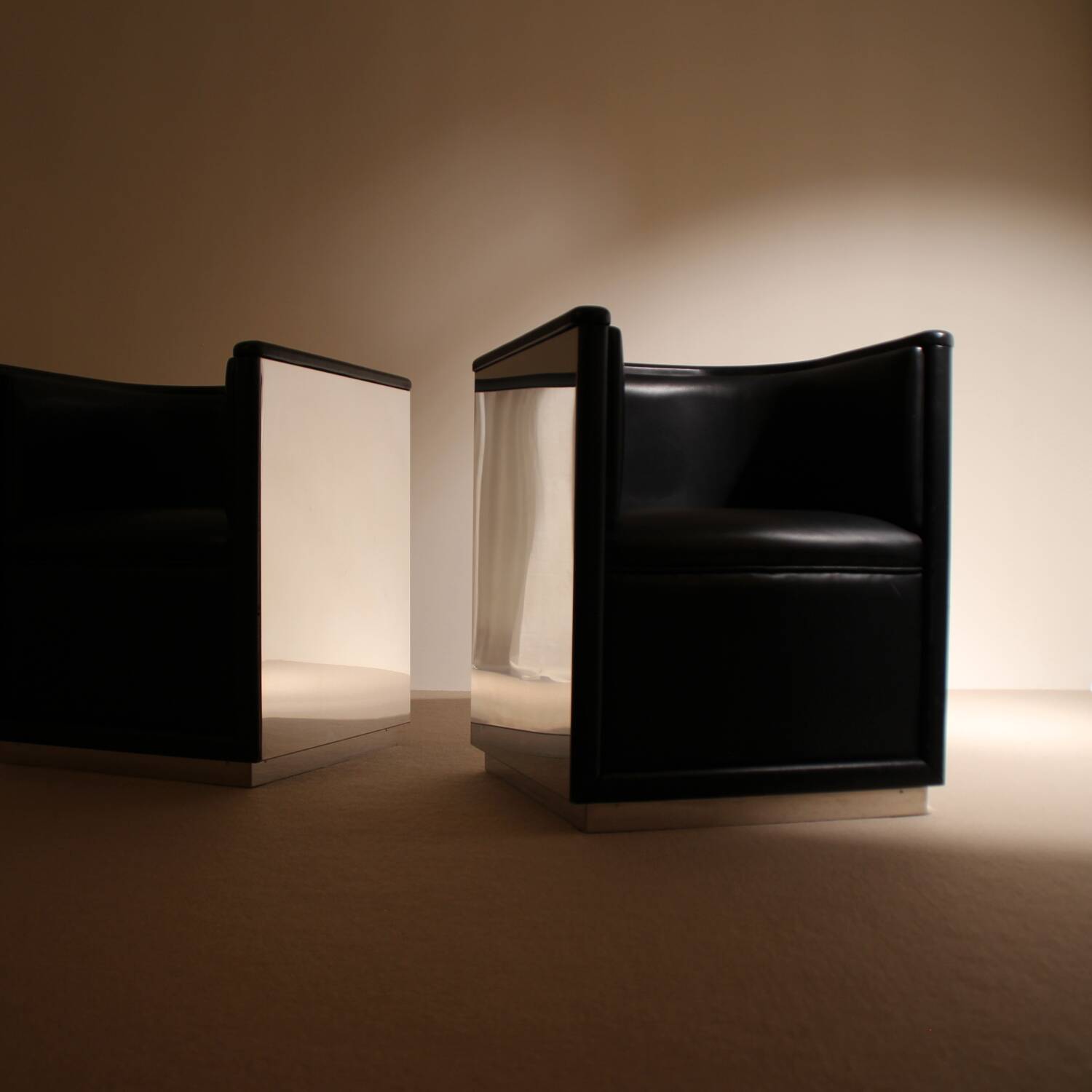 Pair of Inox Armchairs | Germany 1980s