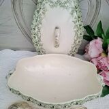 Antique earthenware vegetable or soup tureen in iron earthenware