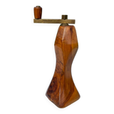 Old vintage pepper mill olive wood and brass