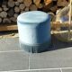 Vintage blue velvet pouf
