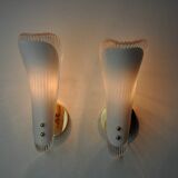 Pair of "leaf" wall lights, Murano glass, Italy, 1970