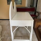 Coiffeuse en rotin blanc