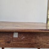 Antique rustic farmhouse table in solid oak, circa 1900s - 84cm