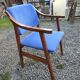 Scandinavian style armchair + velvet footrest