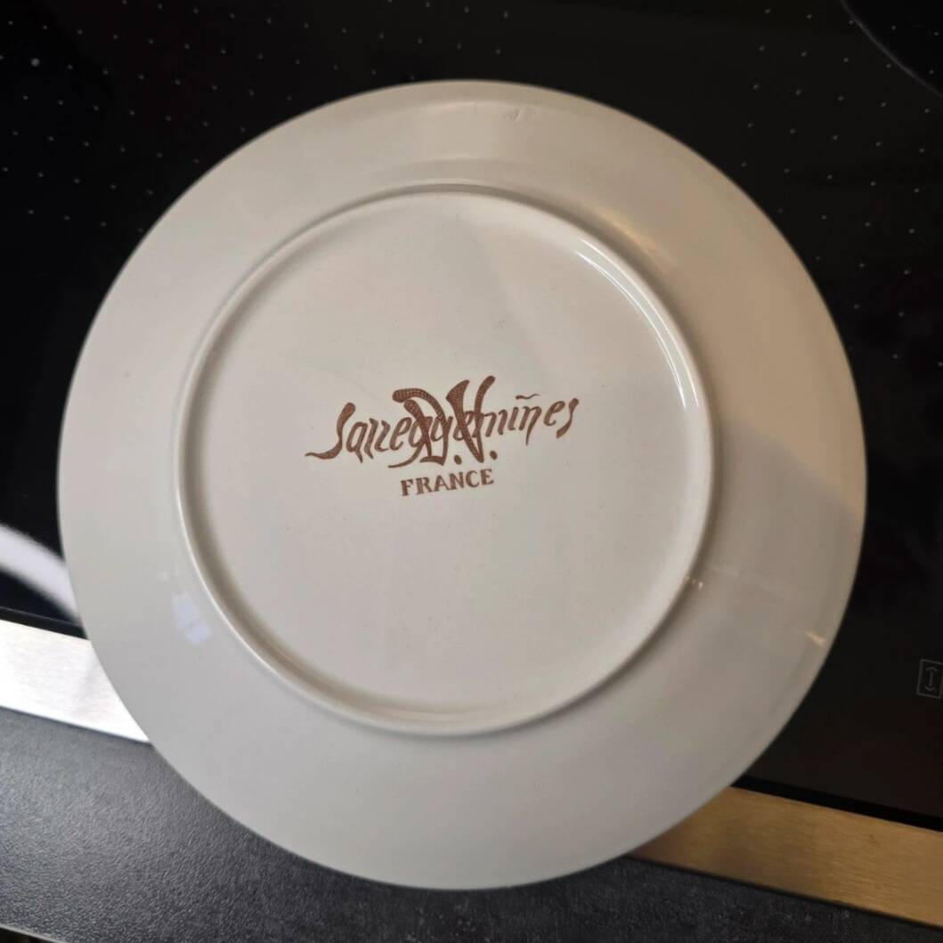 Set of 6 dessert plates Sarreguemines DV - Vintage Hunting Decor (1920)