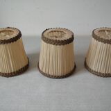 Set of 3 old pleated fabric lampshades clip-on model chandelier lamp lighting fixture n1