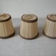Set of 3 old pleated fabric lampshades clip-on model chandelier lamp lighting fixture n1