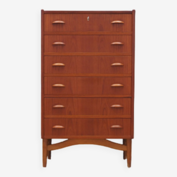 Teak chest of drawers, Danish design, 1970s, production: Denmark