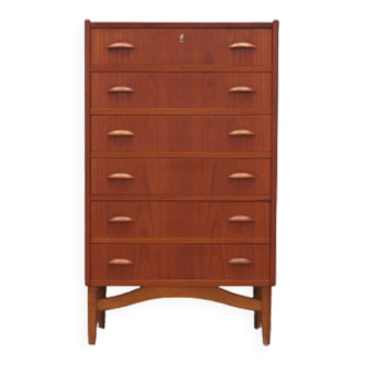 Teak chest of drawers, Danish design, 1970s, production: Denmark