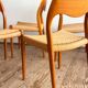Set of 6 #71 teak chairs by Niels O. Møller, JL. Moller Mid Century
