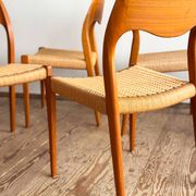 Set of 6 #71 teak chairs by Niels O. Møller, JL. Moller Mid Century