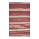 1970s Vintage Turkish Oushak Handmade Wool Cotton Red Runner Rug 125x205