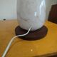 Vintage marbled glass egg lamp – wooden base – 1970s