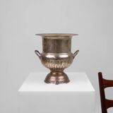 Antique Silver Plated Copper Champagne Bucket in Medicis Shape, 1890s