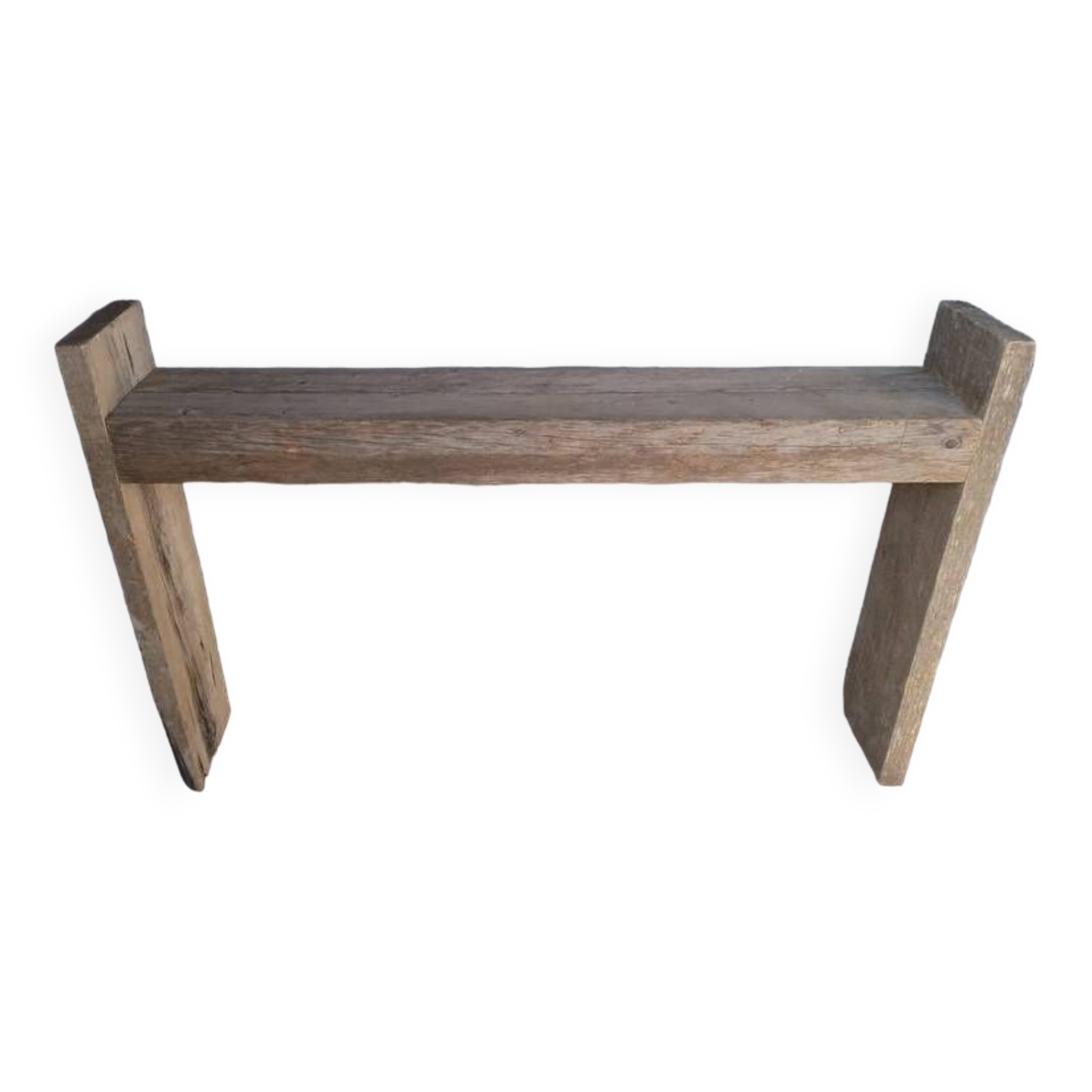 Brutalist console 148 cm old solid wood