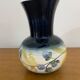 Antique vase jersey pottery ceramic white & black + vintage flower decor
