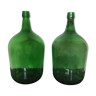 Old demijohn duo of green color 5L