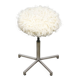 Modernist Bauhaus Swivel Stool in Chrome and Sheep, 1950s