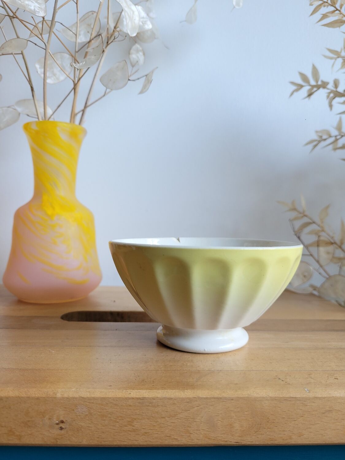 Yellow bowl opaque porcelain