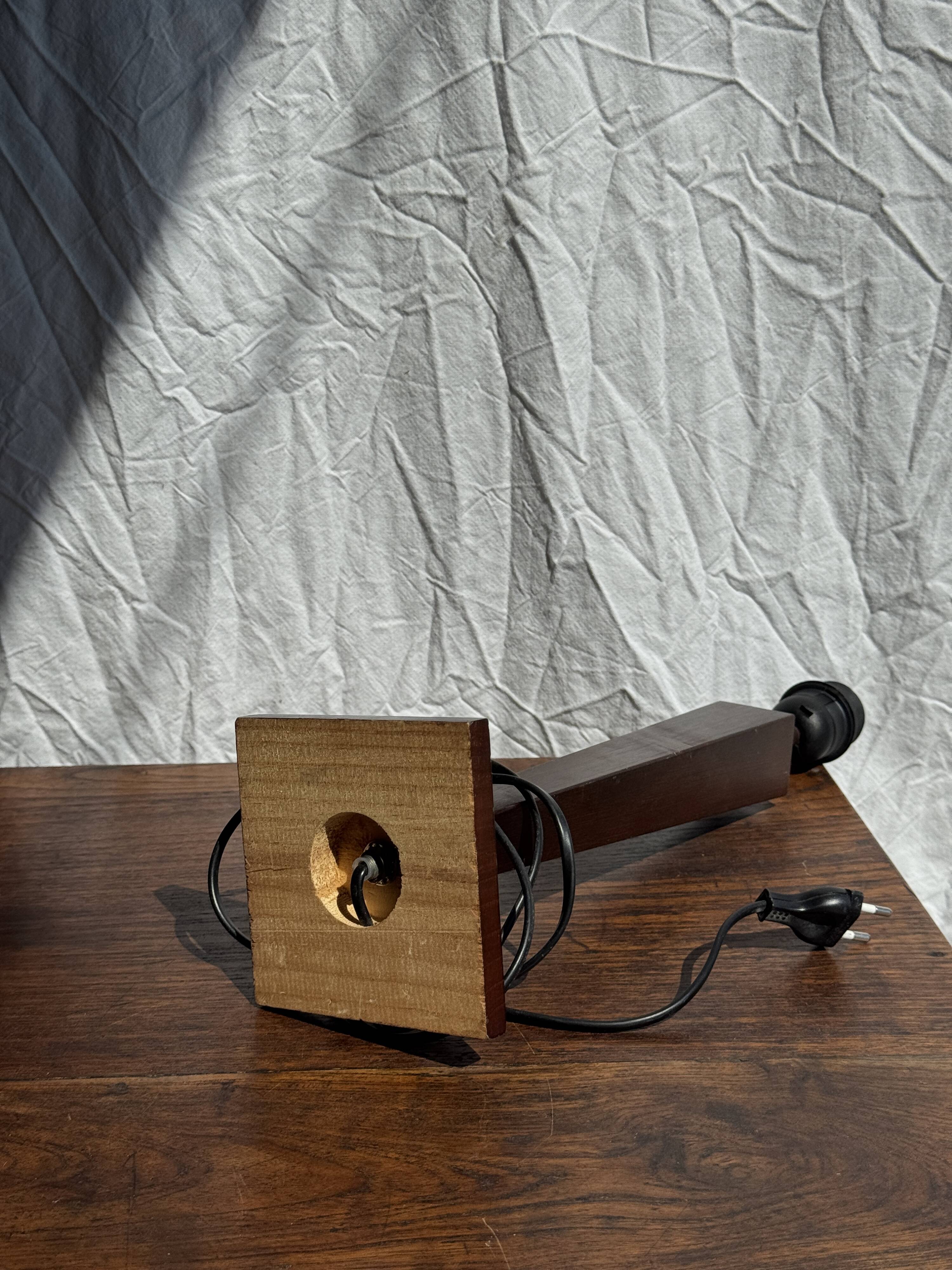 Vintage wooden designer lamp base H43