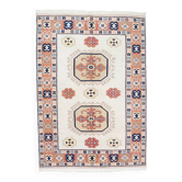 Beige & Pumpkin Orange Antique Vintage Rug Made in Anatolian, 202x284 Cm