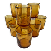 set of 9 bubbled glass water glasses from Biot 70s