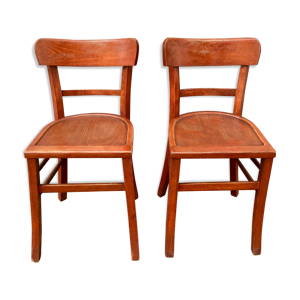 Paire de chaises bistrot en bois