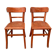 Pair of wooden bistro chairs with orange patina, 1950s