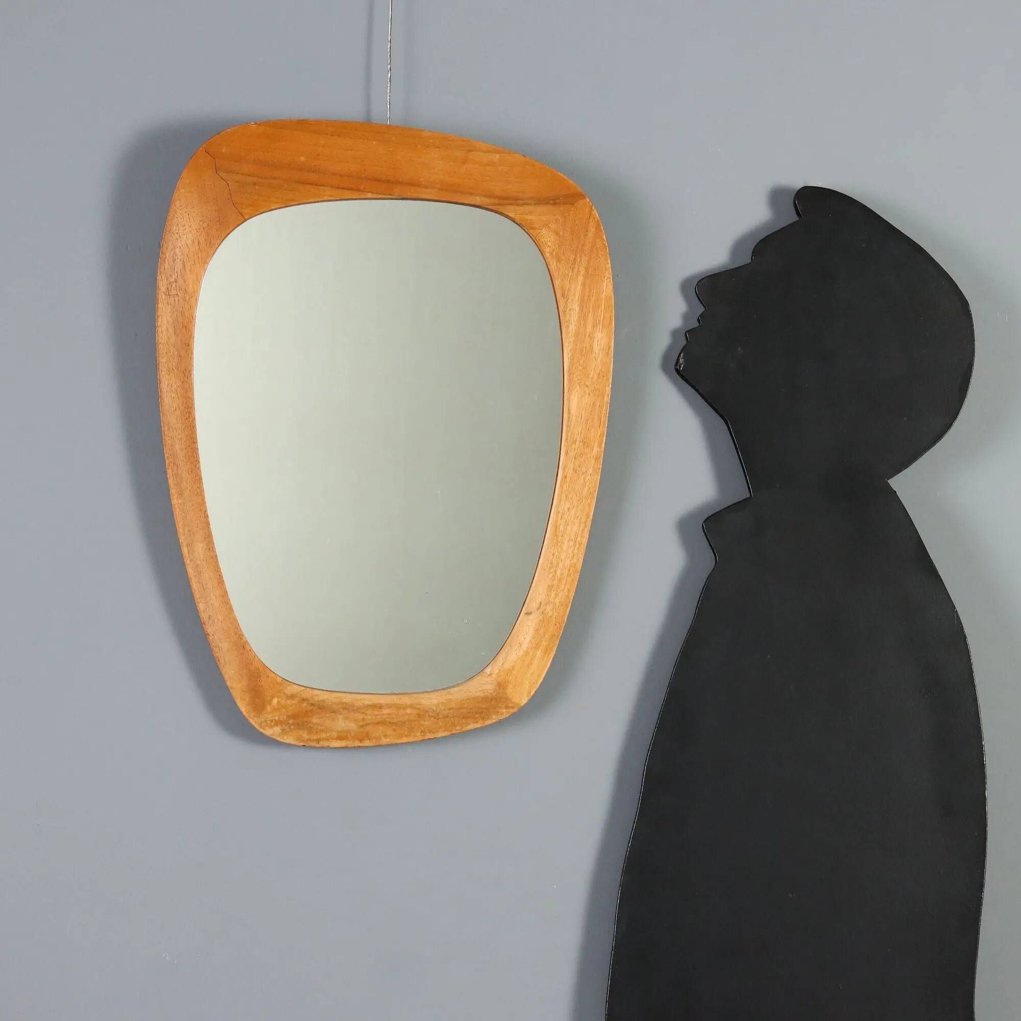 Vintage mirror Vittsjömöbel design Östen Kristiansson Sweden 1960s