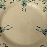 Set of 4 old opaque porcelain plates from Gien, Venice Terre de fer model