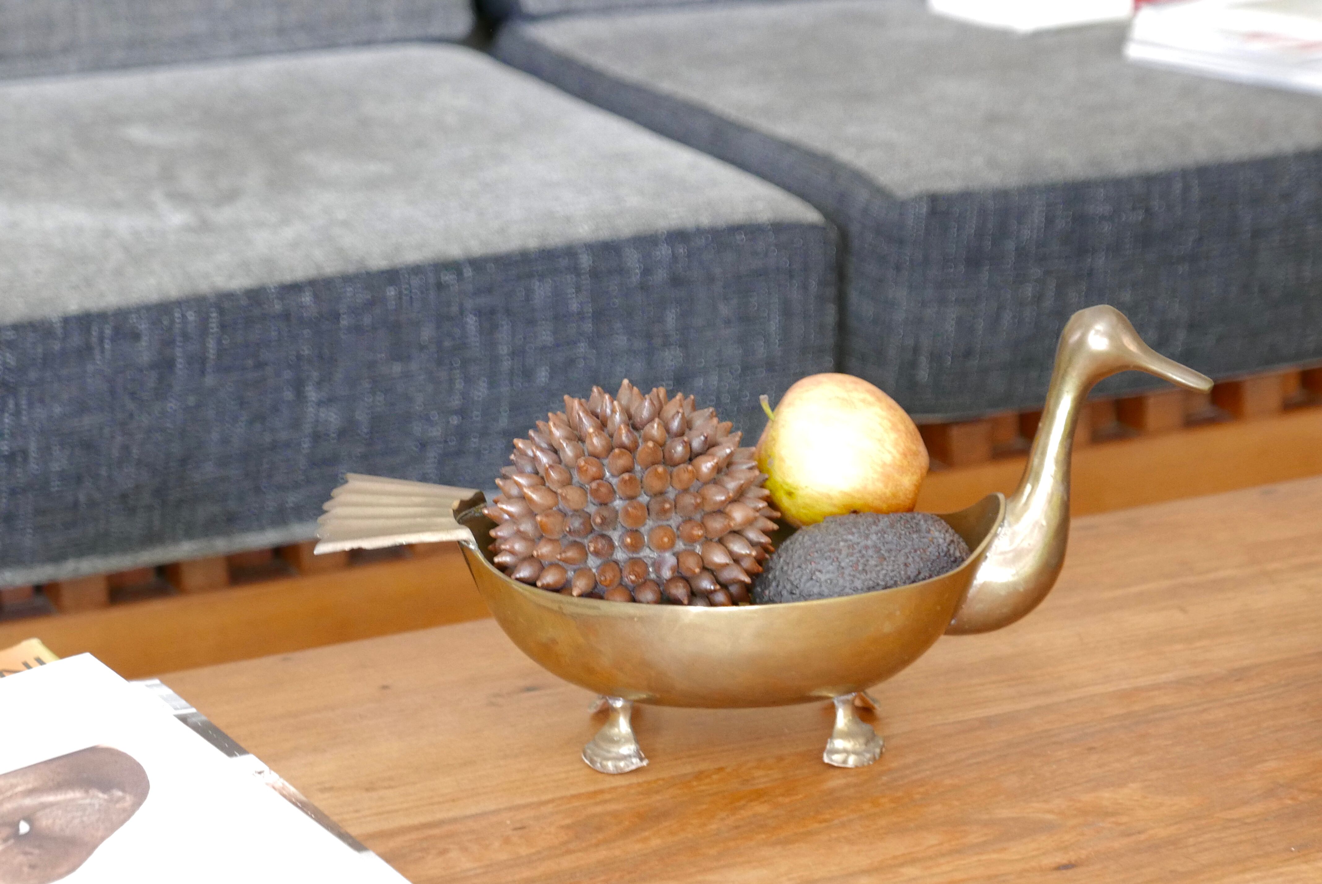 Trinket bowl bird in brass, years 60