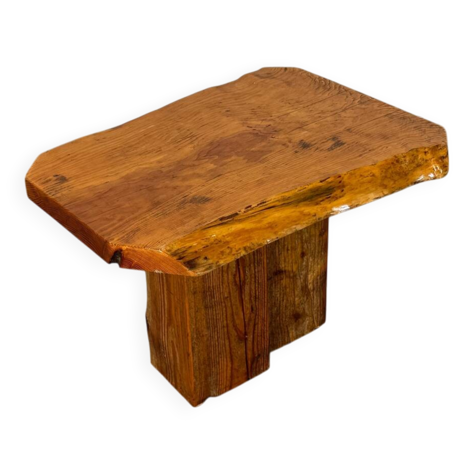 Table d'appoint de style brutaliste japonais, wabi-sabi, milieu du siècle, années 1960