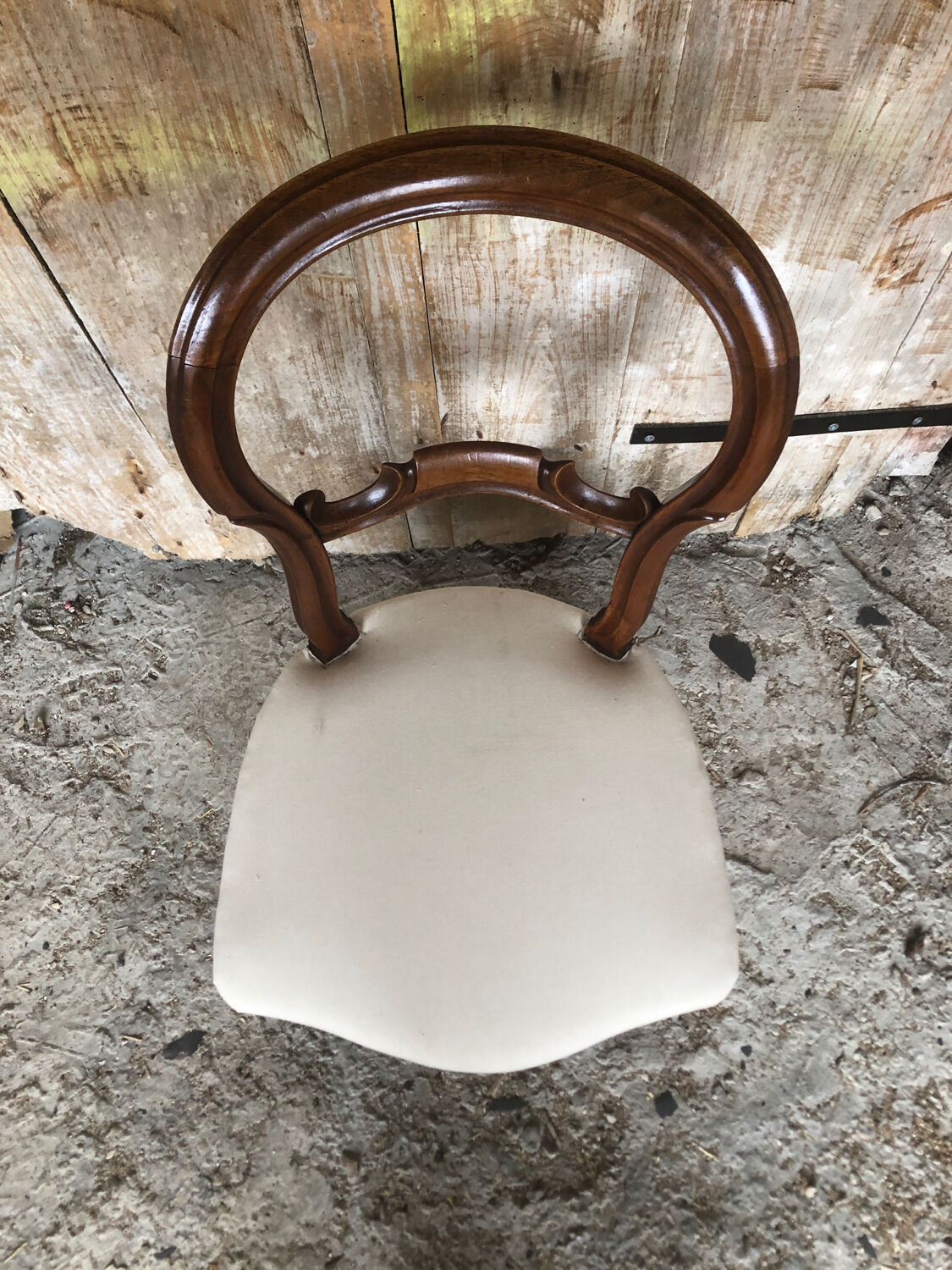 Louis XV style chair in cherry wood and fabric