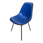 Chaise dsx fibre de verre bleu skai vinyl eames herman miller vintage 70
