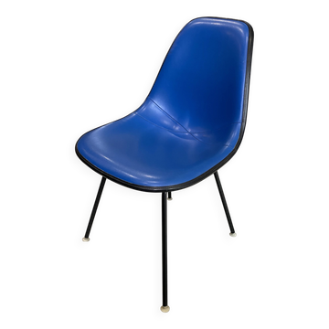 Eames Herman Miller vintage 70 blue vinyl fiberglass DSX chair